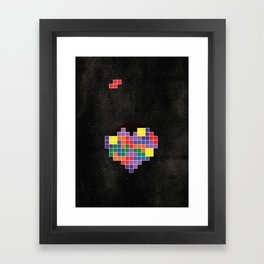 Tetris Love Framed Art Print