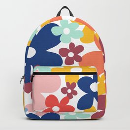 Wall Flower, Retro, Colorful, Floral Prints Backpack