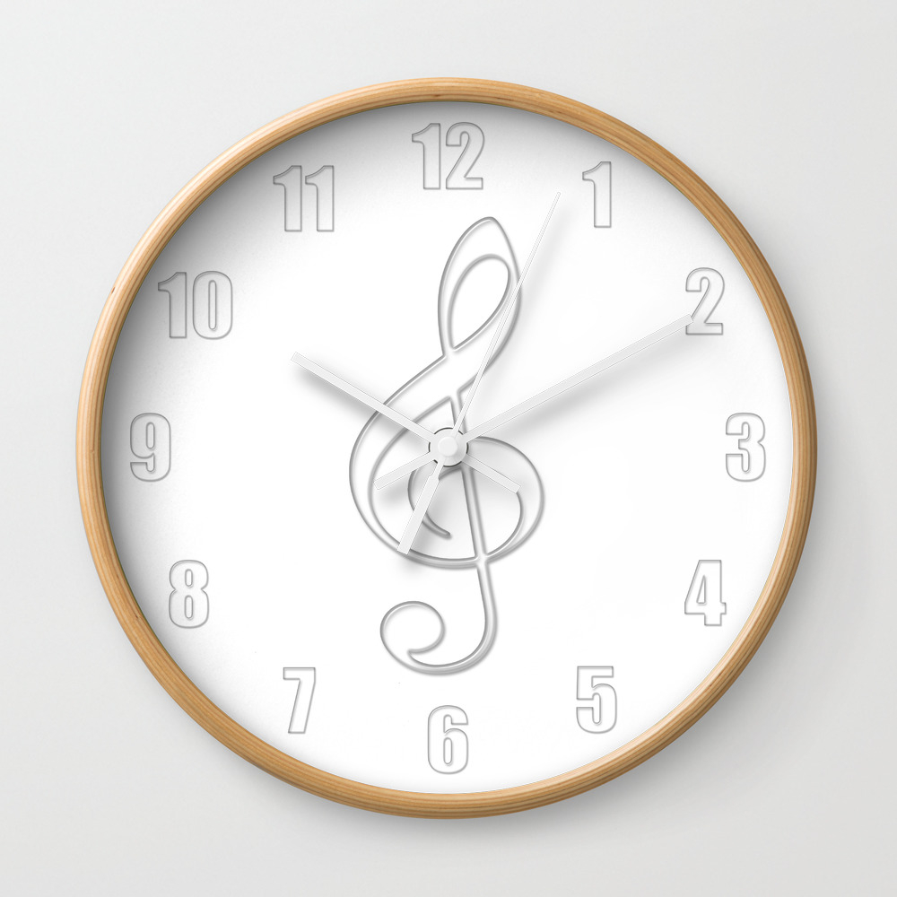 Treble Clef Wall Clock By Peculiardesign Society6