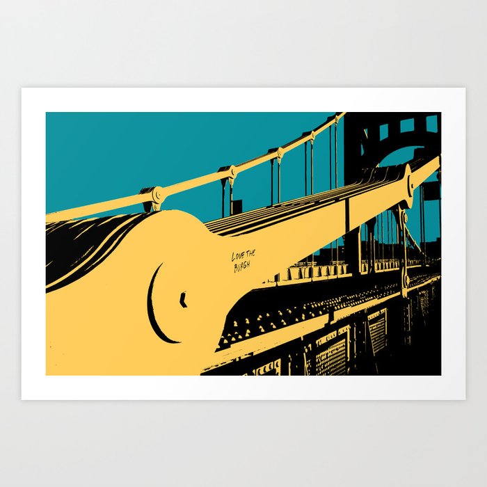 Pittsburgh Bridge Architectural Industrial Pop Art Love The Burgh Print Art Print
