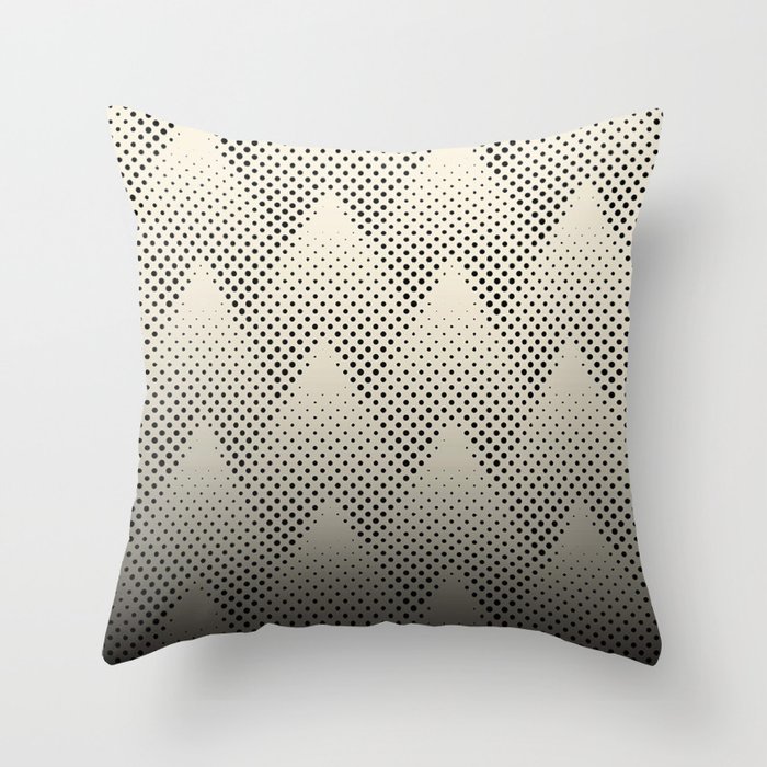 Black and Beige Halftone Throw Pillow