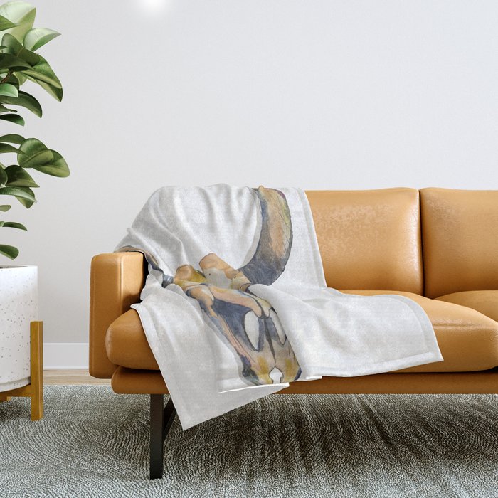 Cow Skull Throw Blanket