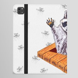 Peeking Raccoons #5 White Pallet - iPad Folio Case