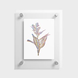Floral False Helleborine Mosaic on White Floating Acrylic Print