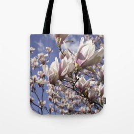 Magnolia Blossoms Shiver Against A Chill Wind Tote Bag