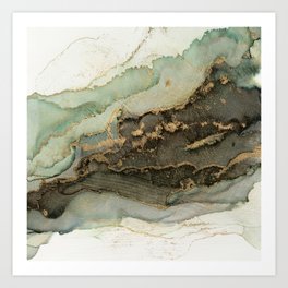 Stormy Marble - Abstract Ink Art Print