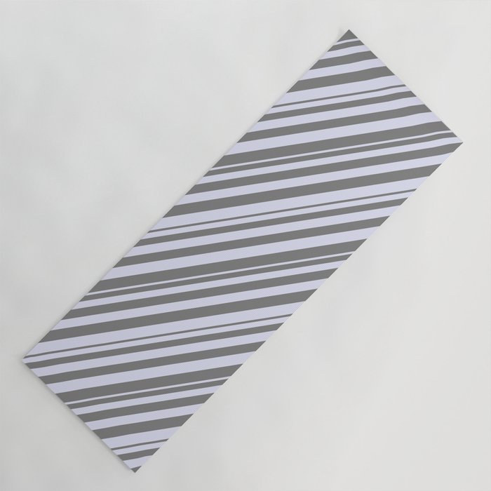 Grey & Lavender Colored Striped Pattern Yoga Mat