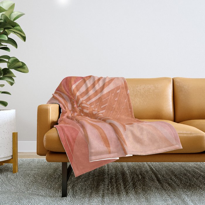 Dreamy Nomade Palms / Blush and Terracotta Throw Blanket