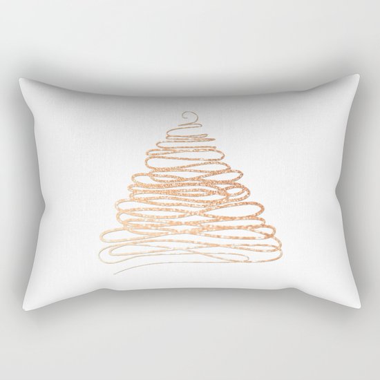 Merry Christmas pink Glitter Christmastree Rectangular Pillow