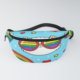 Live is Love Rainbows Cats and Umbrellas Fanny Pack