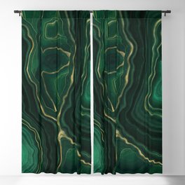 Green Malachite Emerald Marble Texture Blackout Curtain