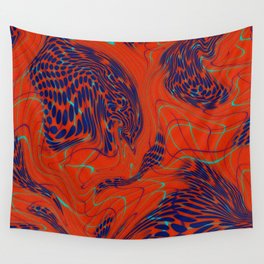 Red Purple Wavy Grunge Wall Tapestry