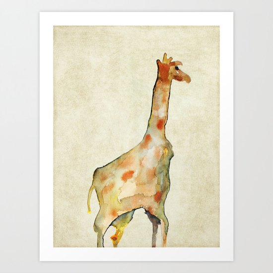old camouflage giraffe Art Print