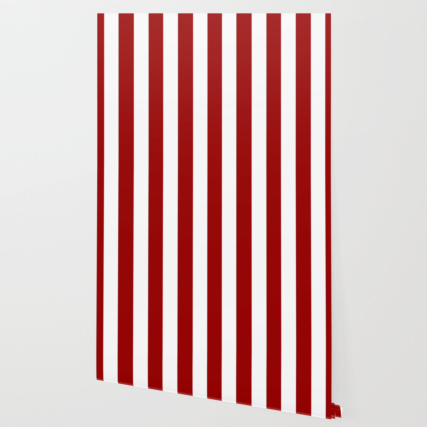 Crimson Red Solid Color White Vertical Lines Pattern Wallpaper