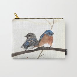 Bluebird Pair Watercolor Carry-All Pouch | Geaugacounty, Bird, Watercolor, Bluebirdpainting, Nature, Birds, Easternbluebird, Watercolorprint, Ohio, Society6 