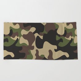 vintage military camouflage Beach Towel