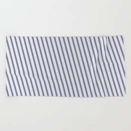 [ Thumbnail: Gray & Lavender Colored Stripes/Lines Pattern Beach Towel ]