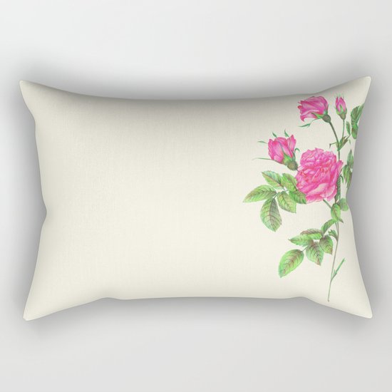 Ballpoint Pen, Redouté's Roses Rectangular Pillow