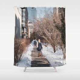 New York City | Walking in the Park Shower Curtain