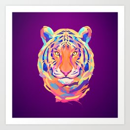 Neon tiger Art Print