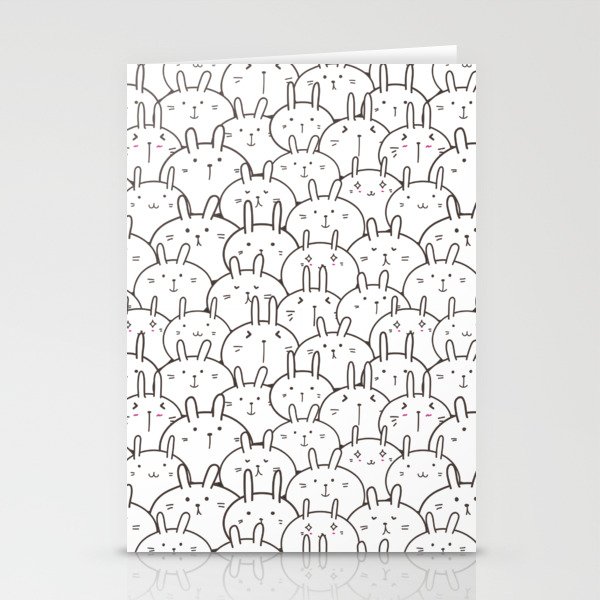 Bunny Rabbits - Black & White Stationery Cards