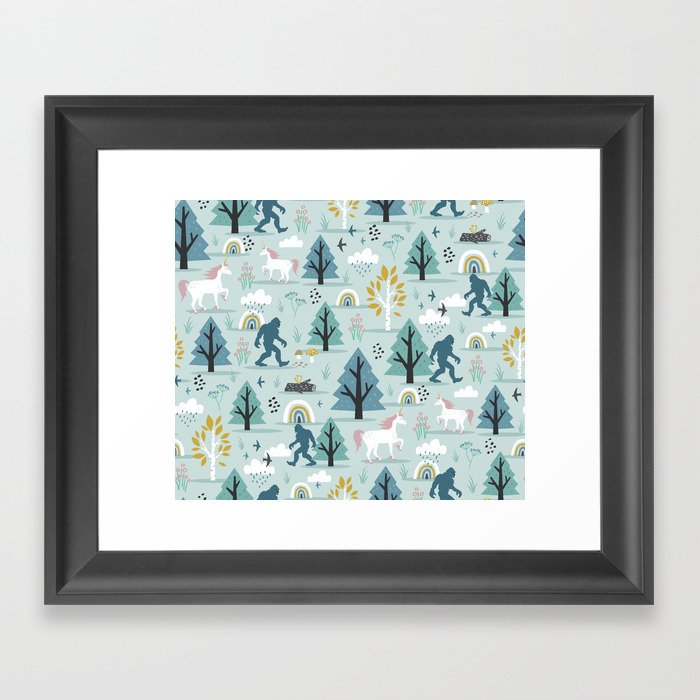 believe in wild things and rainbows Framed Art Print