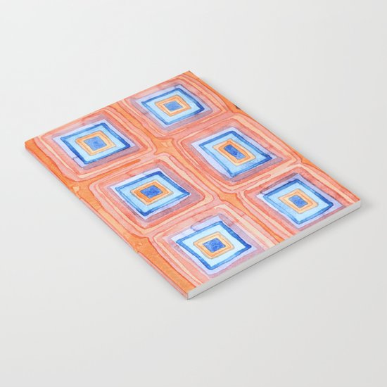 Twelve Red and Blue Melted Together Squares Notebook