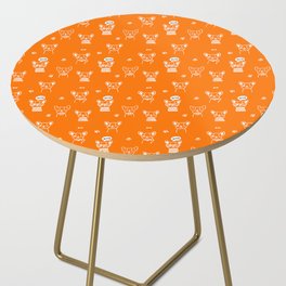 Orange and White Hand Drawn Dog Puppy Pattern Side Table
