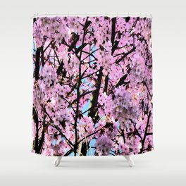 Spring Pink Cherry Blossom in the Scottish Highlands in I Art Shower Curtain