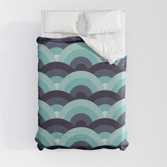 Abstract Scallop Geometric Seamless Pattern Background  Duvet Cover