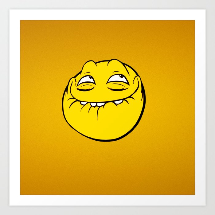 Meme Face Smiley Emoticon Yelow Funny Head Troll iPhone Case by mario's
