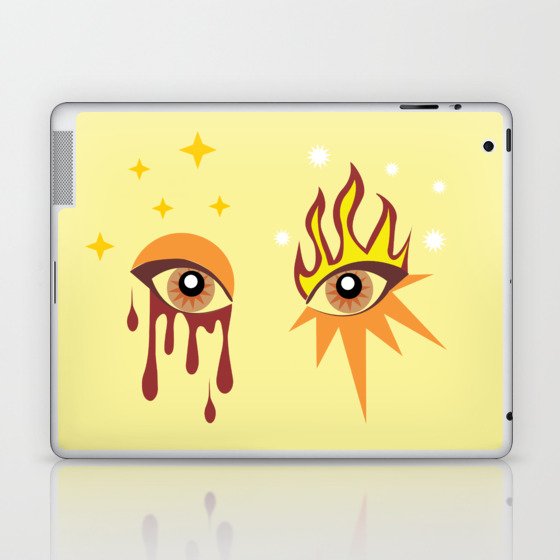 Moon and Sun Eyes Orange Laptop & iPad Skin