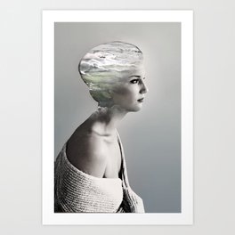 There is an ocean i my soul Art Print | Mixed Media, Photo, People, Collage 