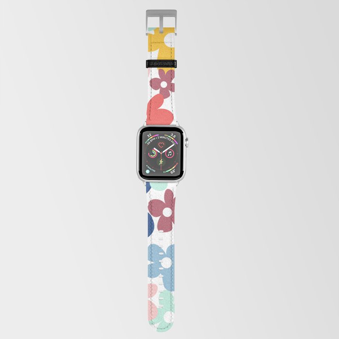 Wall Flower, Retro, Colorful, Floral Prints Apple Watch Band