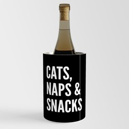 Cats, Naps & Snacks (Black) Wine Chiller
