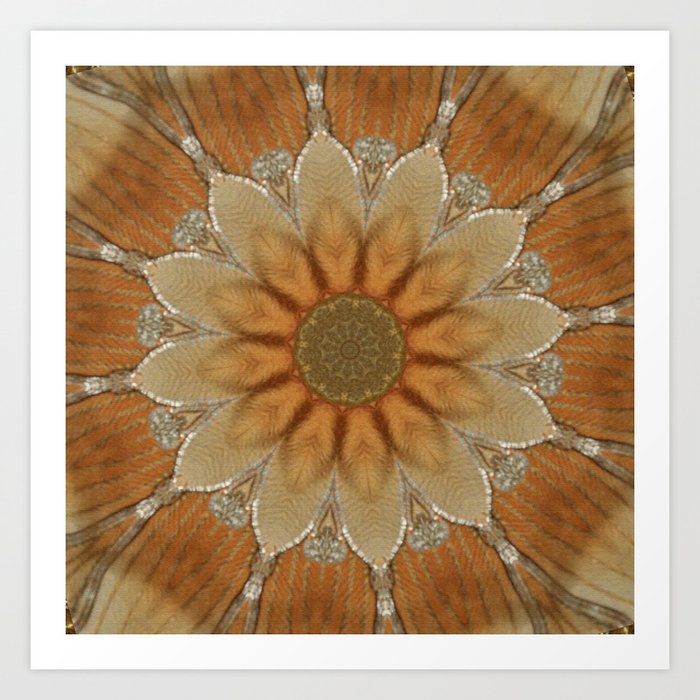 Mandala golden blossom Art Print