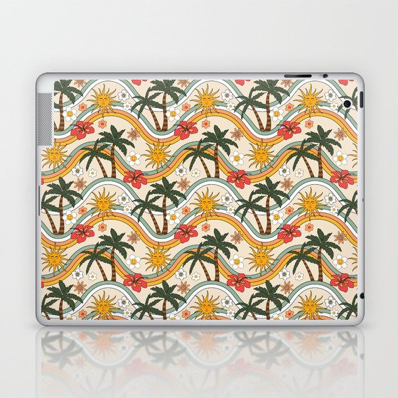 Retro Summer Tropical Wave Laptop & iPad Skin