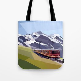 Geometric Jungfraujoch railway, Bernese Alps, Switzerland Tote Bag