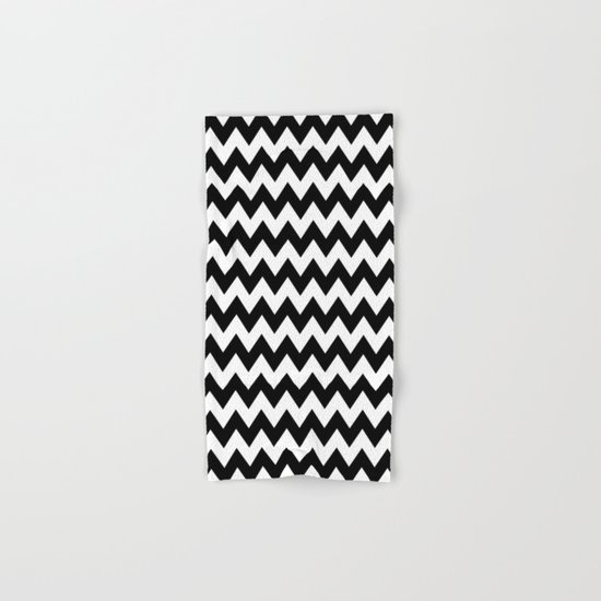 Black White Chevron Hand & Bath Towel