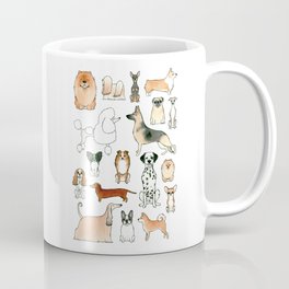 Dogs Coffee Mug | Animal, Painting, Illustration, Mixed Media 