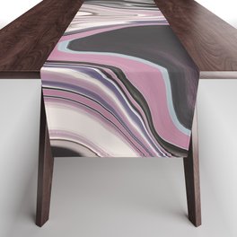 Purple and black liquify marble Table Runner