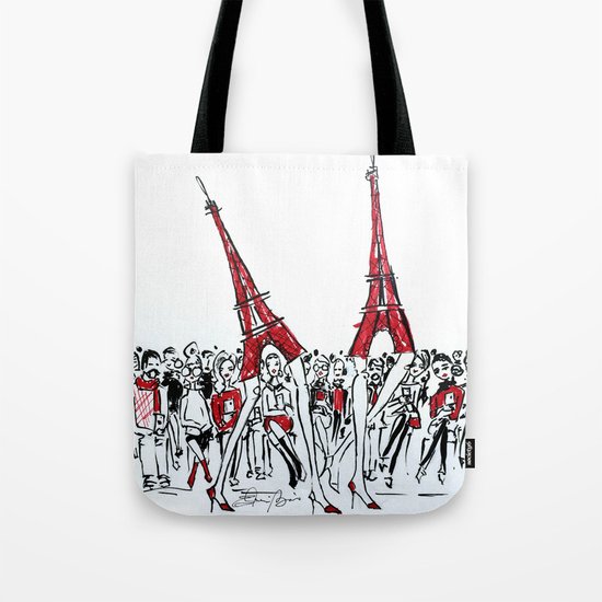 A Paris Runway Fashion Illustration Tote Bag