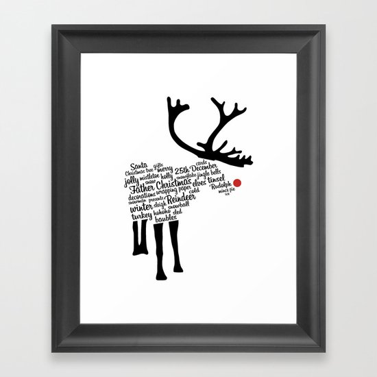 Rudolph Typography Framed Art Print