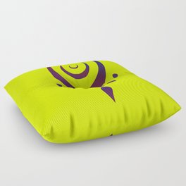 Purple dream catcher on a bright acid yellow background Floor Pillow