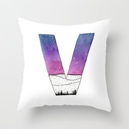 Galaxy Alphabet Series: V Throw Pillow