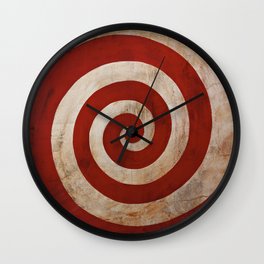 Sideshow Carnival Spiral Wall Clock | Pattern, Painting, Red, Carnival, Circus, Graphic Design, Abstract, White, Scary, Vintage 