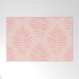 Palm Leaves on Pink Welcome Mat