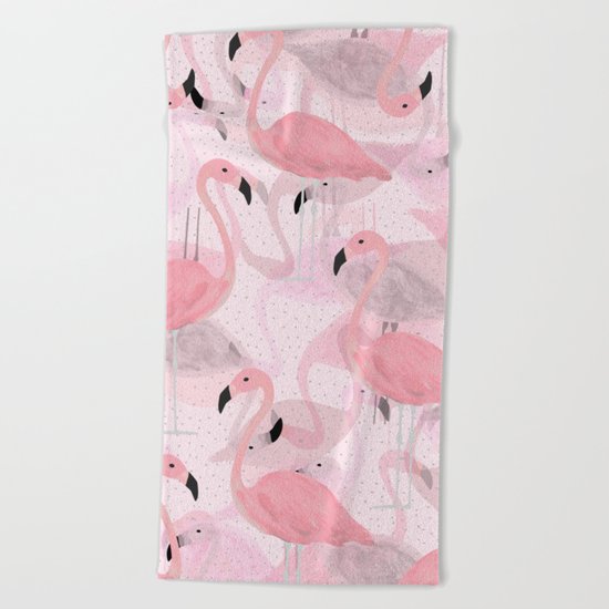 Flamingo Pattern Beach Towel
