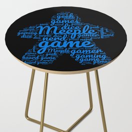 Blue Meeple Board Game Geek Word Art Side Table