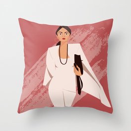 AOC in White Throw Pillow